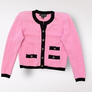 Episode by Carolyn Wight Freeman Vintage Pink Wool Cardigan Size M